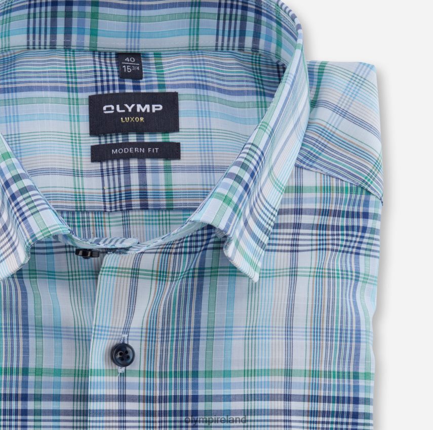 Clothing OLYMP Luxor Modern Fit, Business Shirt, Under Button-Down, Aqua 24L8461251
