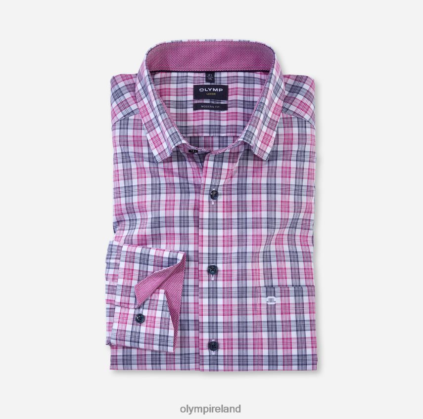Clothing OLYMP Luxor Modern Fit, Business Shirt, Under Button-Down, Fuchsia 24L8461026
