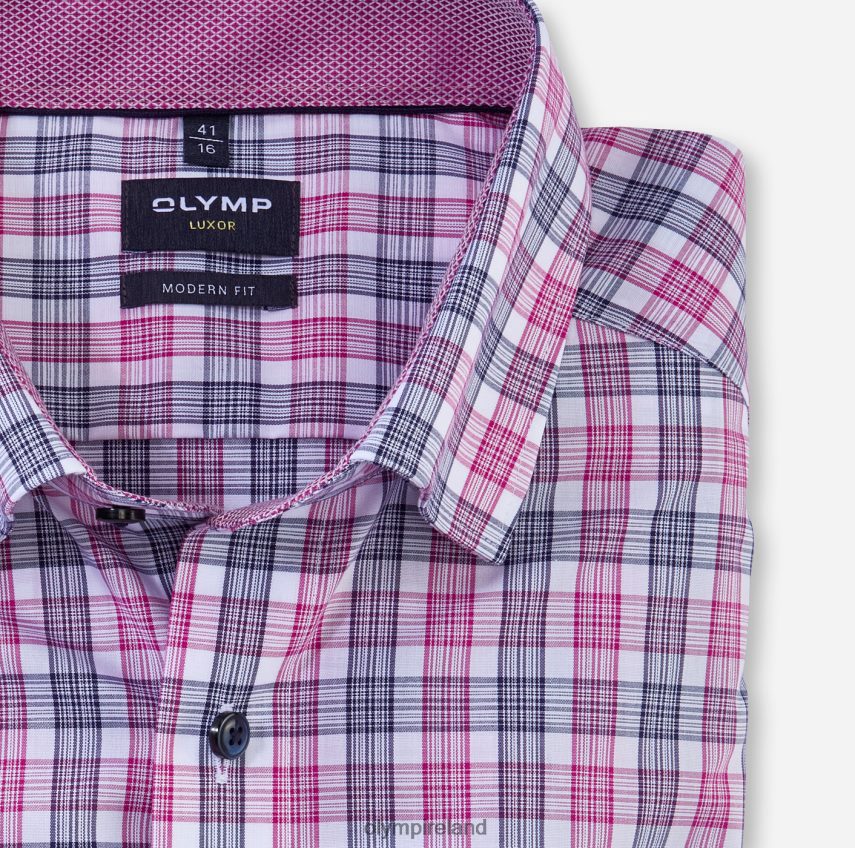Clothing OLYMP Luxor Modern Fit, Business Shirt, Under Button-Down, Fuchsia 24L8461026