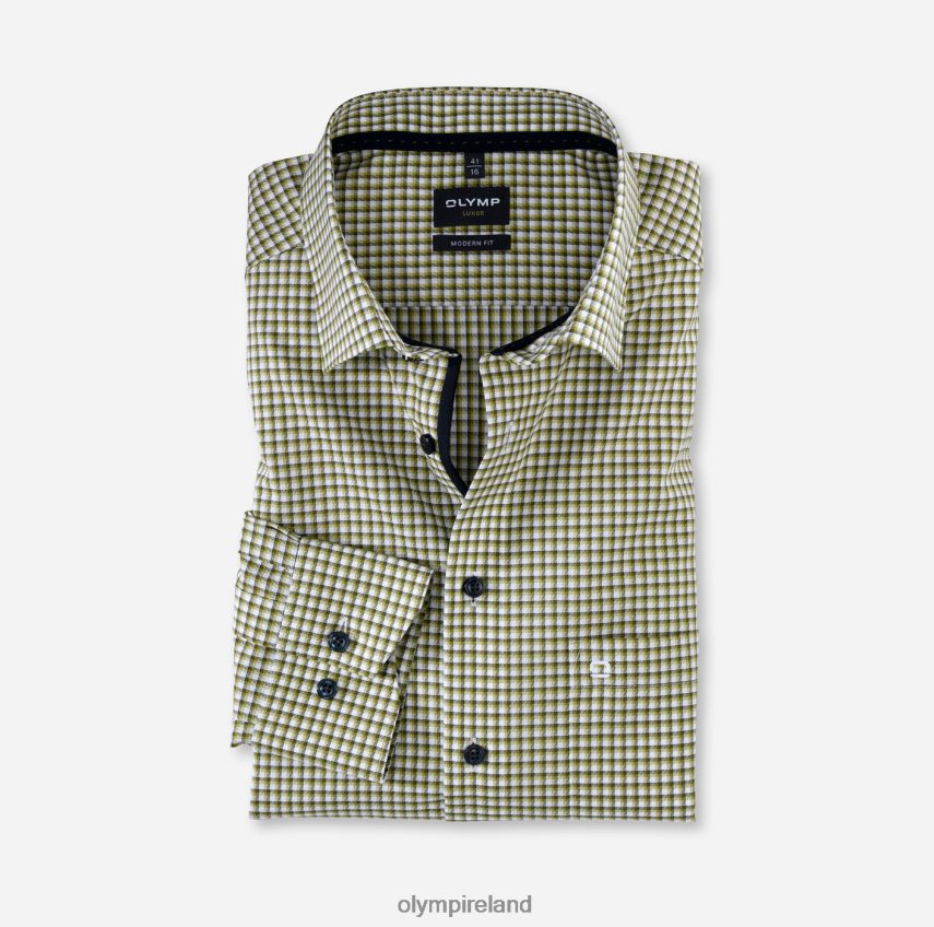 Clothing OLYMP Luxor Modern Fit, Business Shirt, Under Button-Down, Lime Green 24L8461367