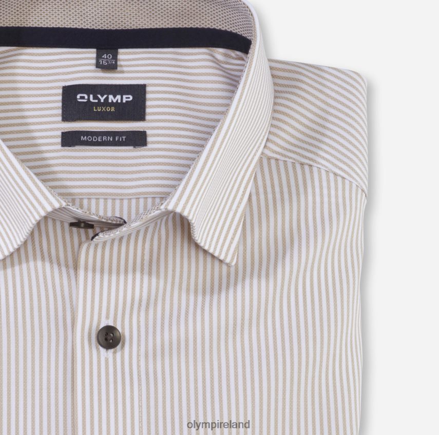 Clothing OLYMP Luxor Modern Fit, Business Shirt, Under Button-Down, Natural 24L8461189