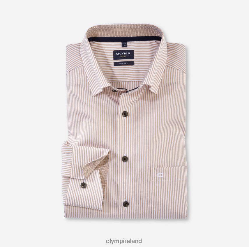 Clothing OLYMP Luxor Modern Fit, Business Shirt, Under Button-Down, Natural 24L846996