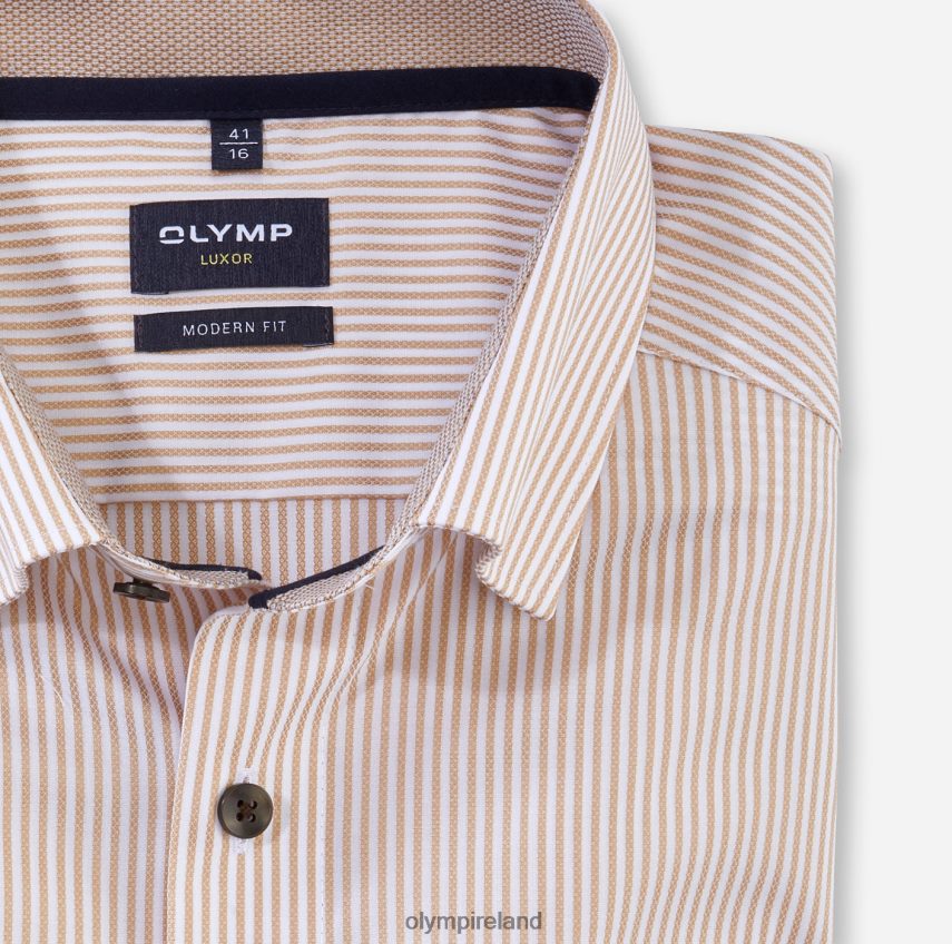 Clothing OLYMP Luxor Modern Fit, Business Shirt, Under Button-Down, Natural 24L846996