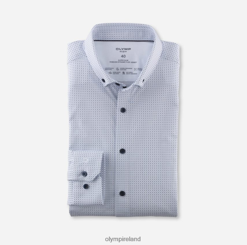 Clothing OLYMP No. Six 24/Seven Super Slim, Business Shirt, Button-Down, Bleu 24L84689
