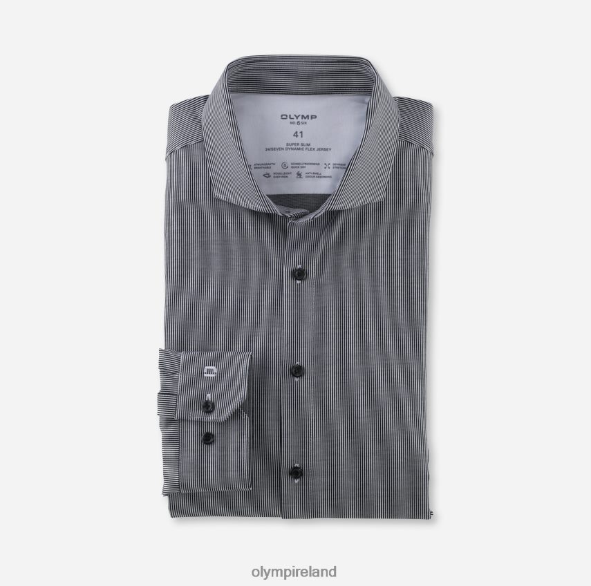 Clothing OLYMP No. Six 24/Seven Super Slim, Business Shirt, Cutaway, Black 24L846118