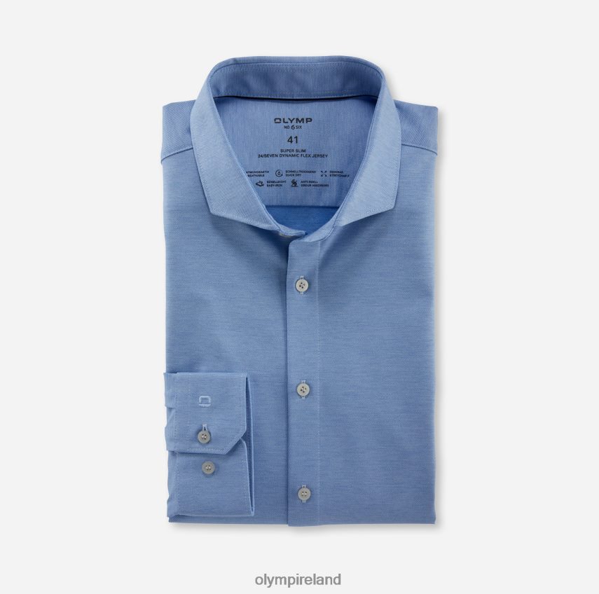 Clothing OLYMP No. Six 24/Seven Super Slim, Business Shirt, Cutaway, Blue 24L846226