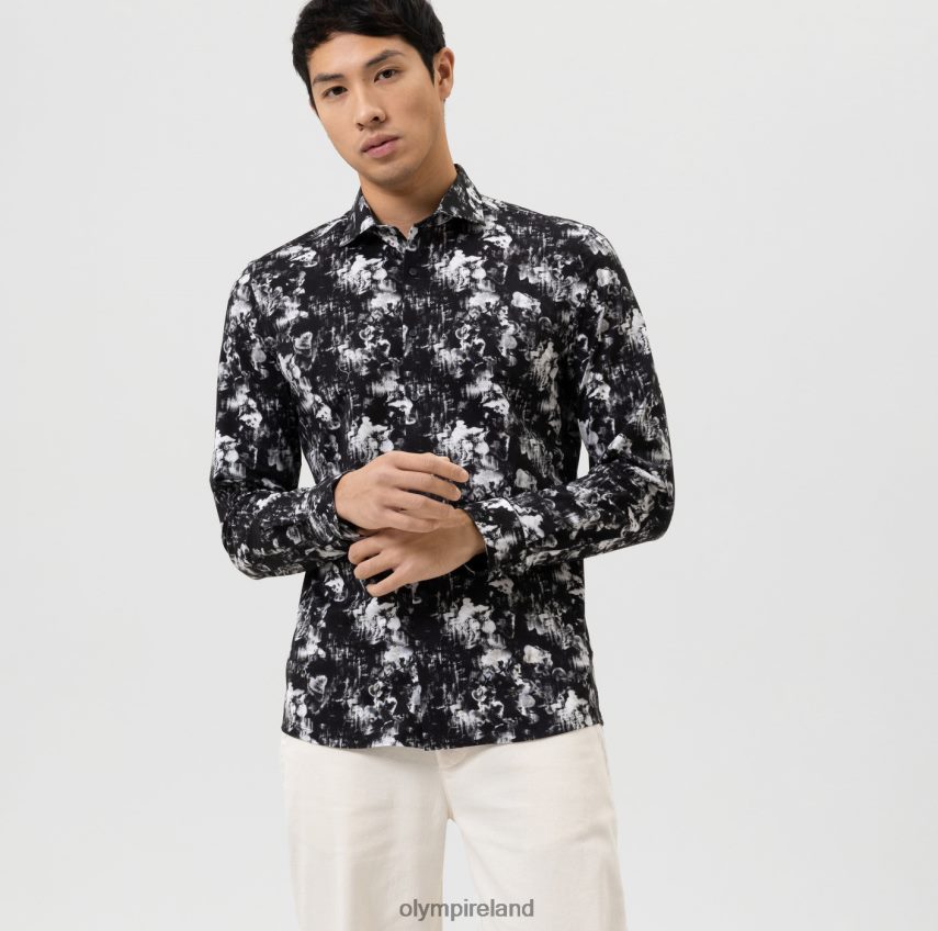 Clothing OLYMP No. Six 24/Seven Super Slim, Business Shirt, Kent, Black 24L846171