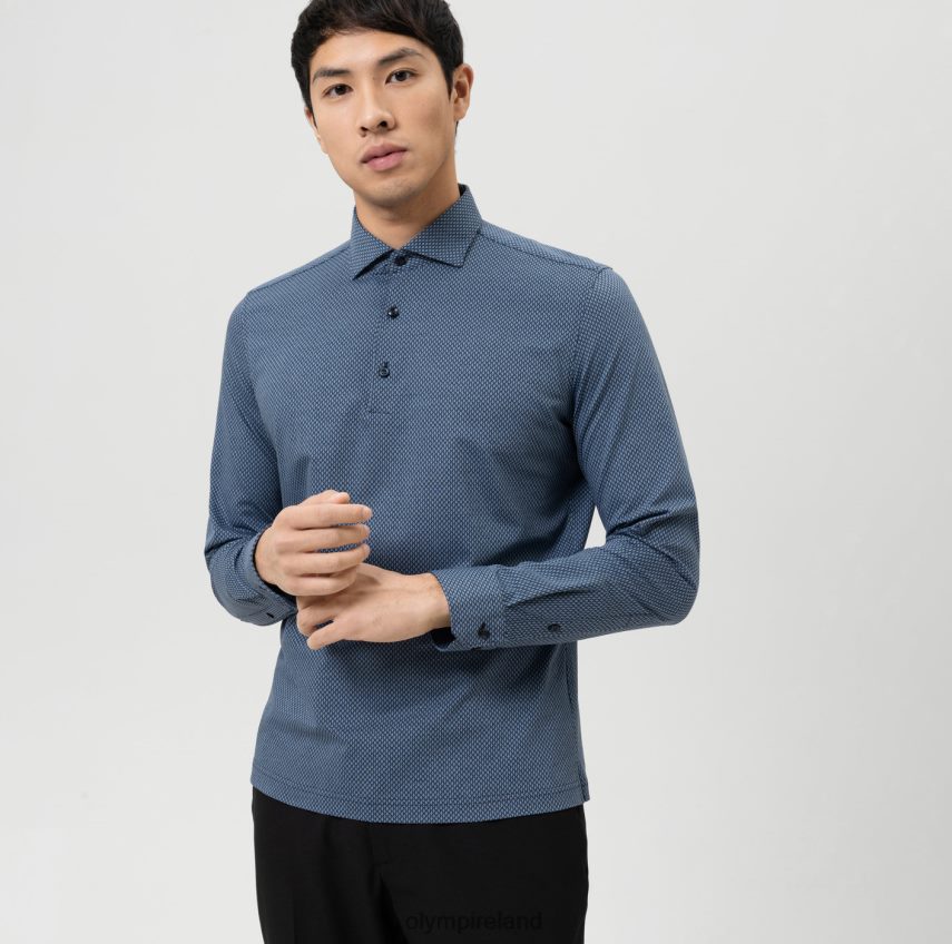 Clothing OLYMP No. Six 24/Seven Super Slim, Business Shirt, Kent, Bleu 24L846154