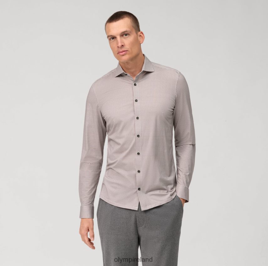 Clothing OLYMP No. Six 24/Seven Super Slim, Business Shirt, Kent, Dark Red 24L846116