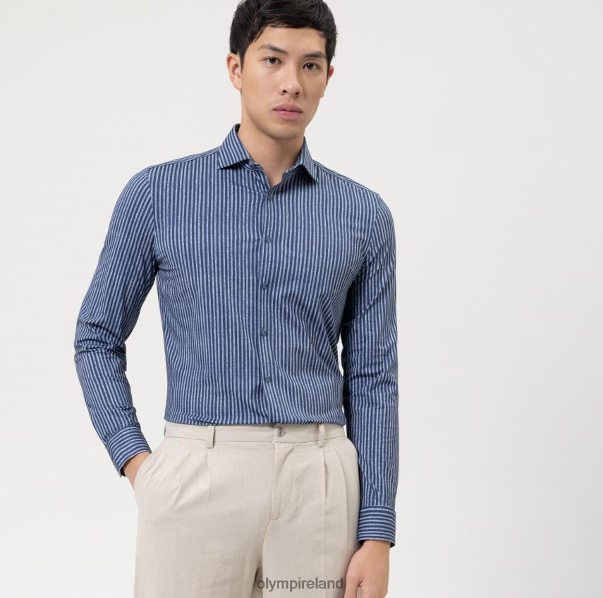 Clothing OLYMP No. Six 24/Seven Super Slim, Business Shirt, Kent, Marine 24L846105