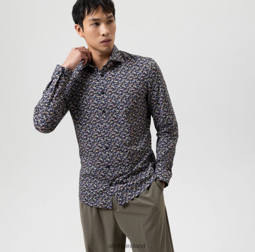 Clothing OLYMP No. Six 24/Seven Super Slim, Business Shirt, Kent, Marine 24L846170