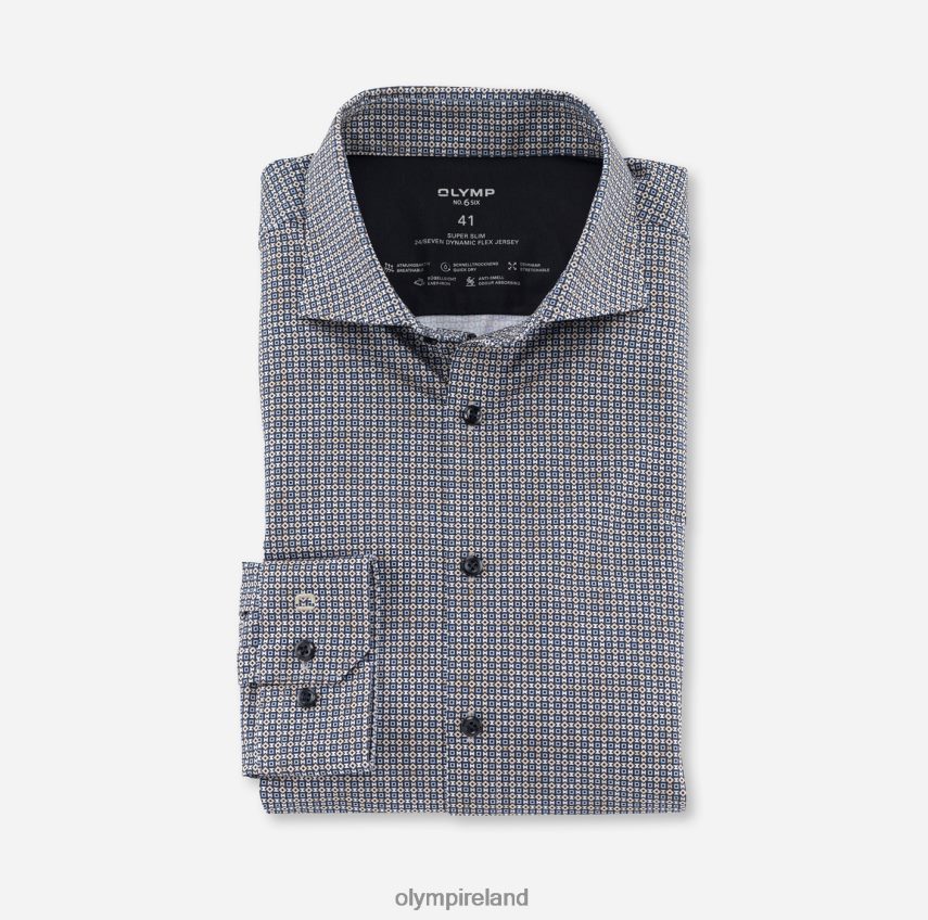 Clothing OLYMP No. Six 24/Seven Super Slim, Business Shirt, Kent, Natural 24L846155