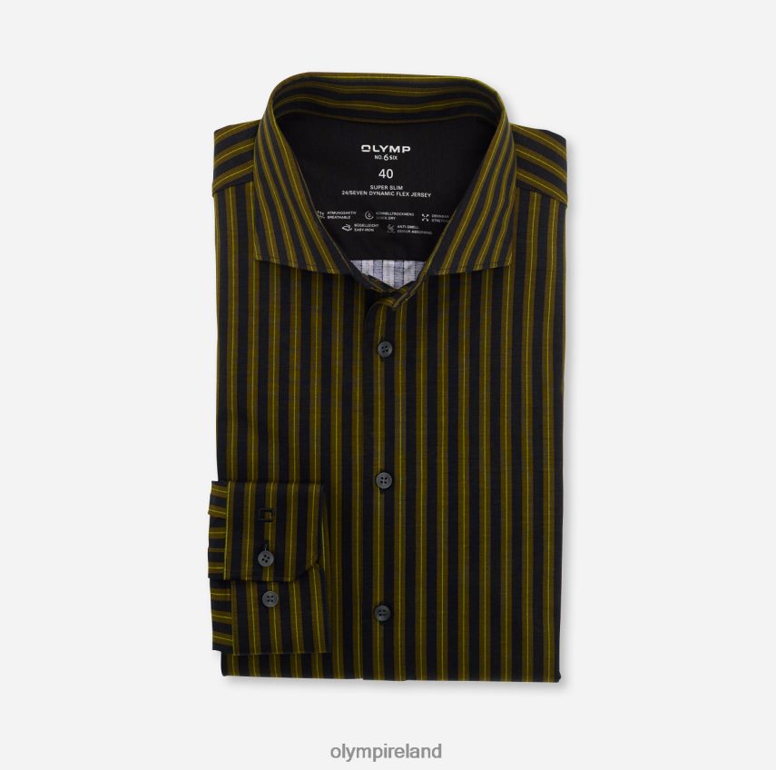 Clothing OLYMP No. Six 24/Seven Super Slim, Business Shirt, Kent, Olive 24L846206