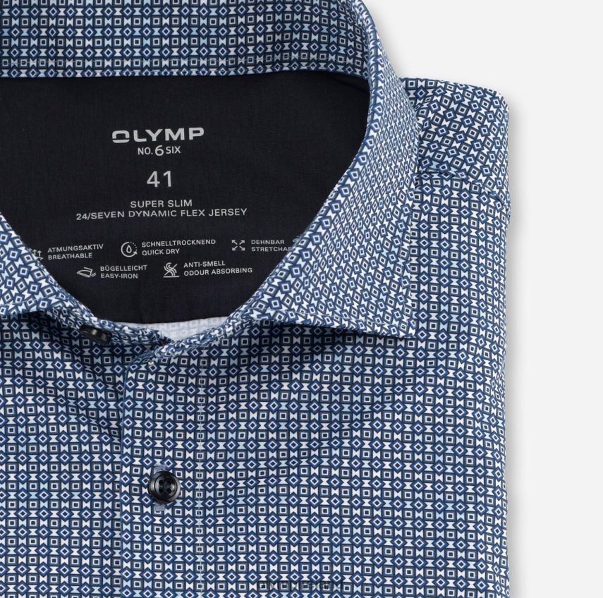 Clothing OLYMP No. Six 24/Seven Super Slim, Business Shirt, Kent, Royal 24L84686