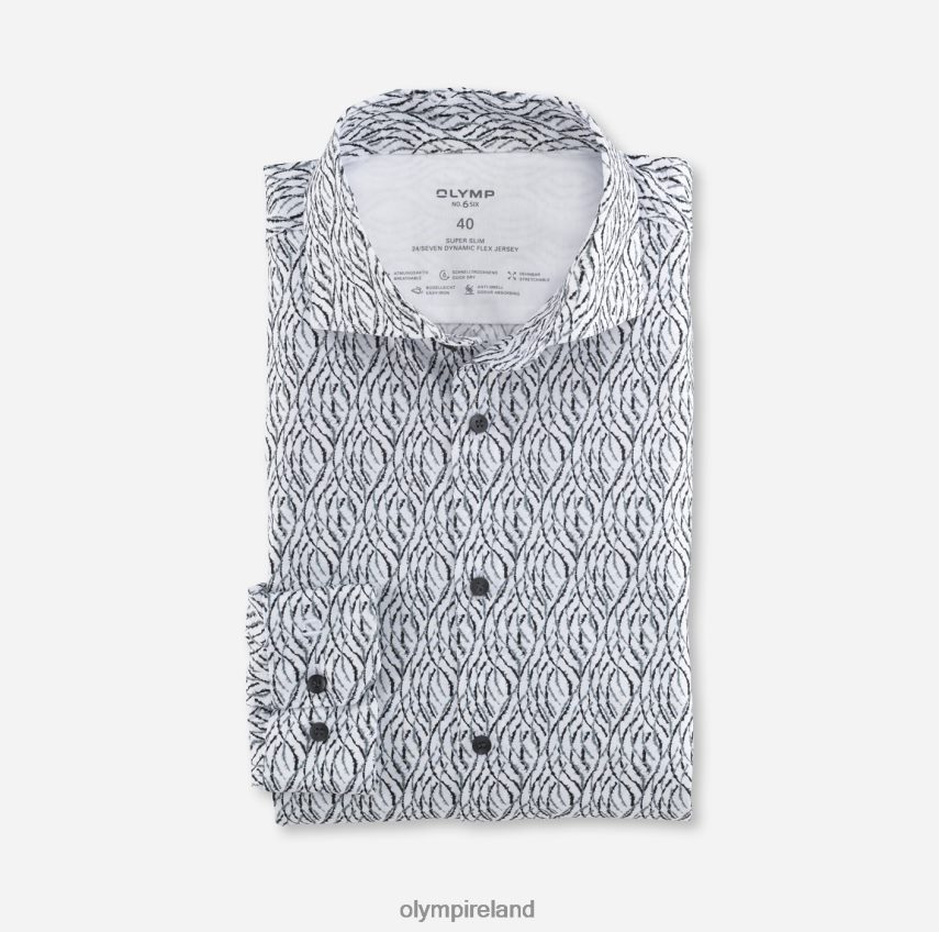 Clothing OLYMP No. Six 24/Seven Super Slim, Business Shirt, Kent, Silver Grey 24L846240