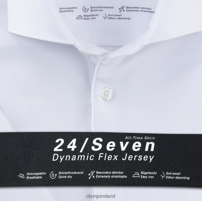 Clothing OLYMP No. Six 24/Seven Super Slim, Business Shirt, Kent, White 24L846261