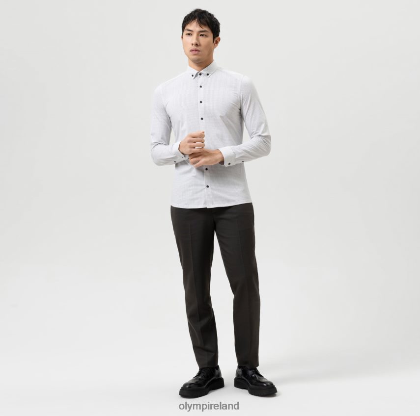 Clothing OLYMP No. Six 24/Seven Super Slim, Business Shirt, Long Sleeve Extra Long, Button-Down, Black 24L846331
