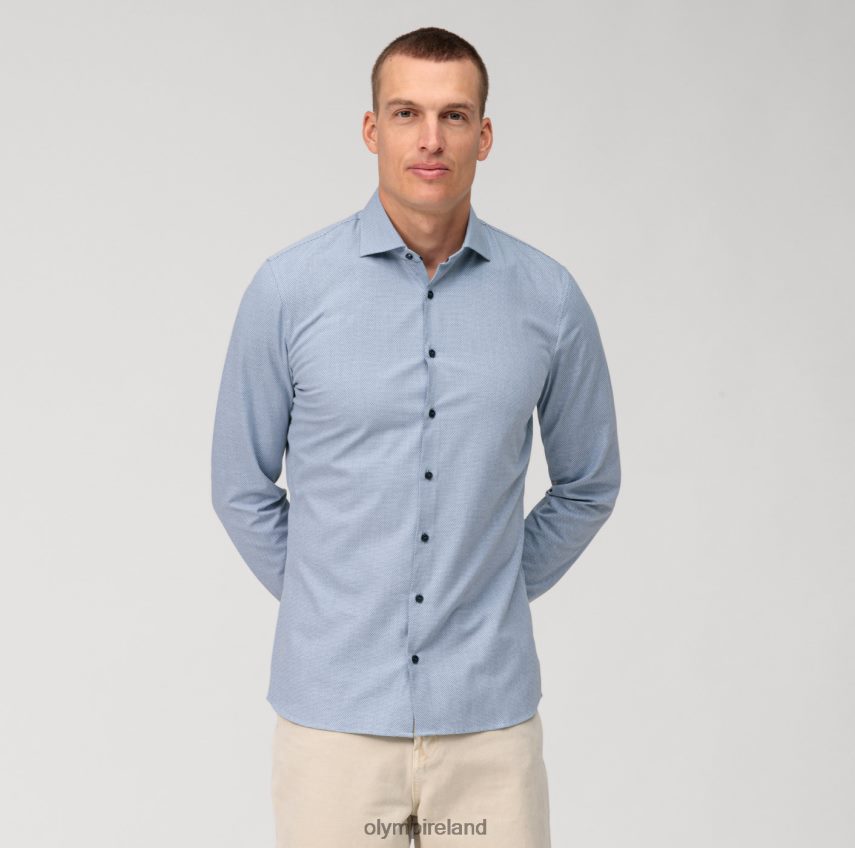 Clothing OLYMP No. Six 24/Seven Super Slim, Business Shirt, Long Sleeve Extra Long, Kent, Bleu 24L846305