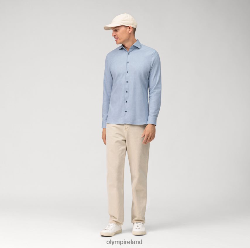 Clothing OLYMP No. Six 24/Seven Super Slim, Business Shirt, Long Sleeve Extra Long, Kent, Bleu 24L846305