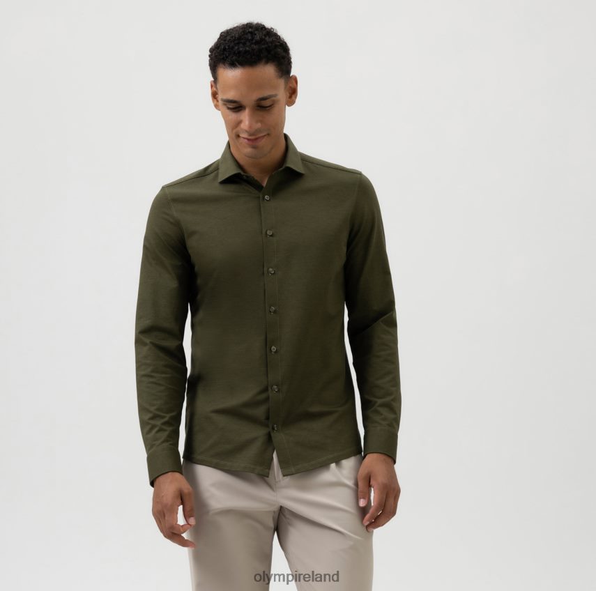 Clothing OLYMP No. Six 24/Seven Super Slim, Business Shirt, Long Sleeve Extra Long, Kent, Olive 24L846336