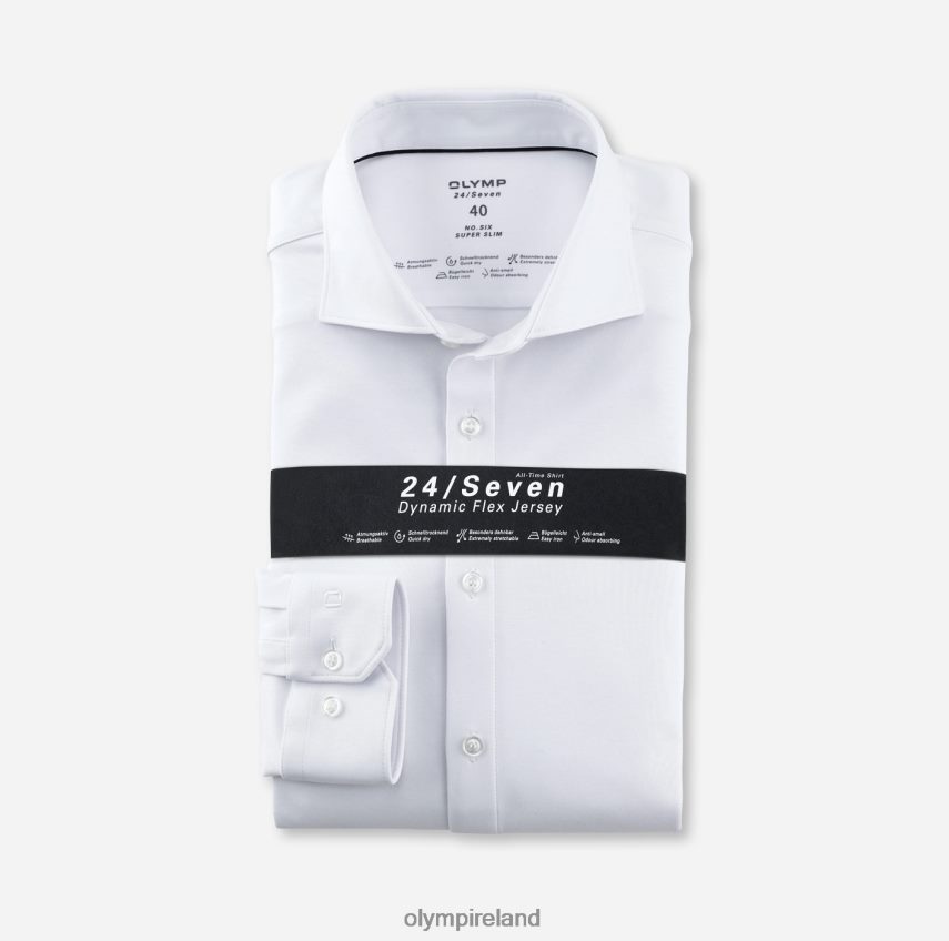 Clothing OLYMP No. Six 24/Seven Super Slim, Business Shirt, Long Sleeve Extra Long, Kent, White 24L846335