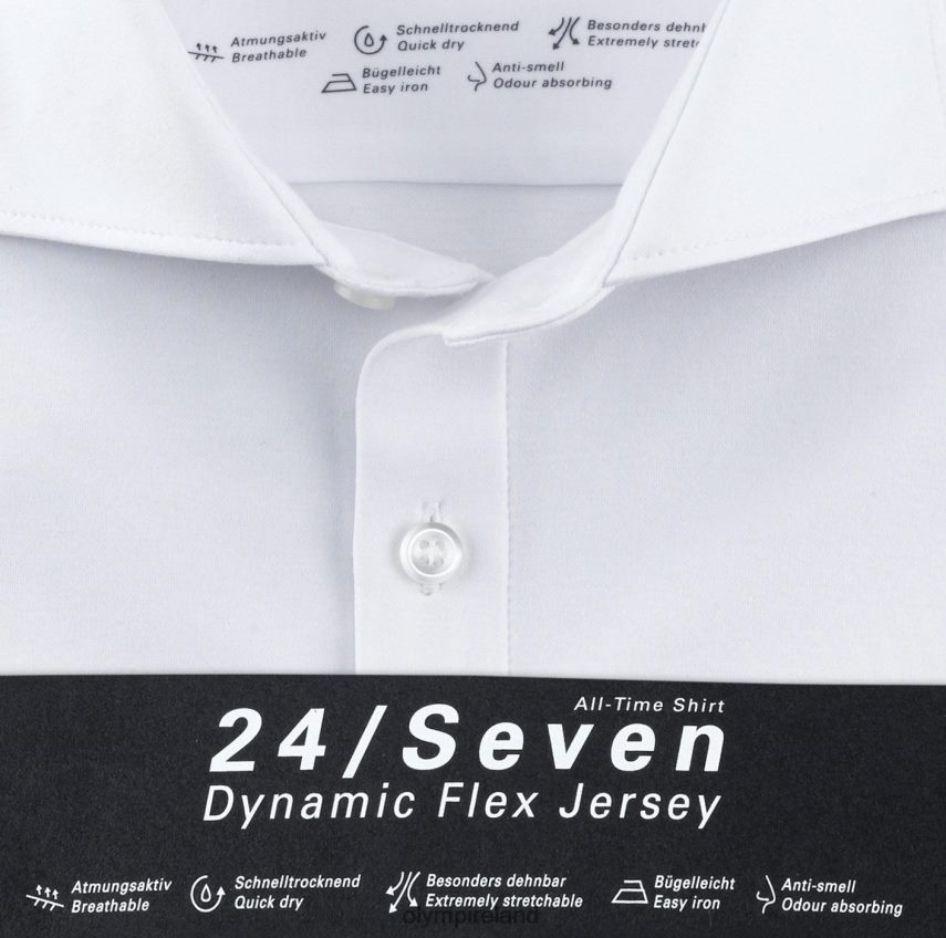 Clothing OLYMP No. Six 24/Seven Super Slim, Business Shirt, Long Sleeve Extra Long, Kent, White 24L846335