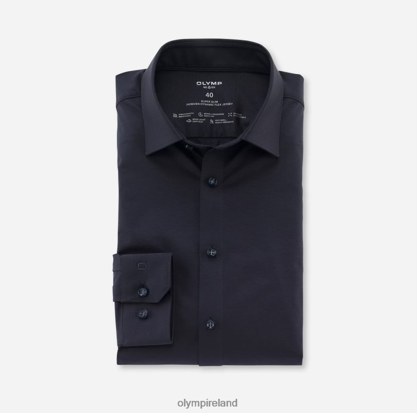 Clothing OLYMP No. Six 24/Seven Super Slim, Business Shirt, Long Sleeve Extra Long, Urban Kent, Marine 24L846289