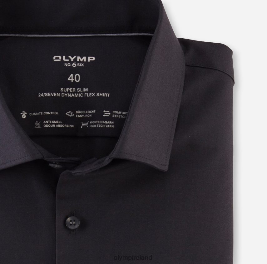 Clothing OLYMP No. Six 24/Seven Super Slim, Business Shirt, Modern Kent, Black 24L84661