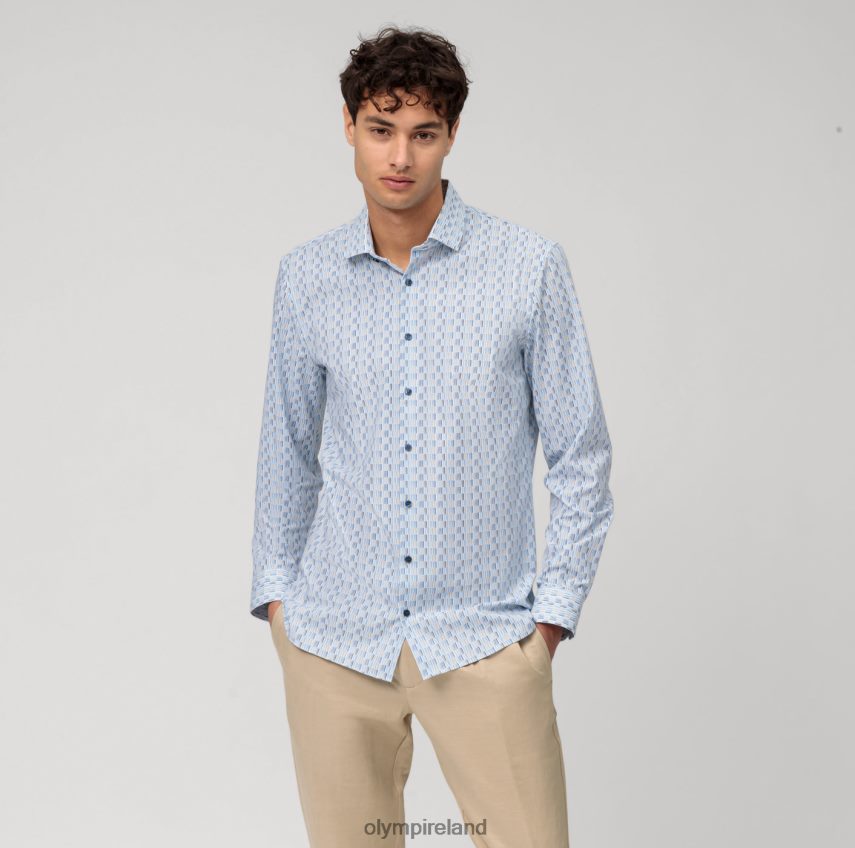 Clothing OLYMP No. Six 24/Seven Super Slim, Business Shirt, Modern Kent, Bleu 24L846153