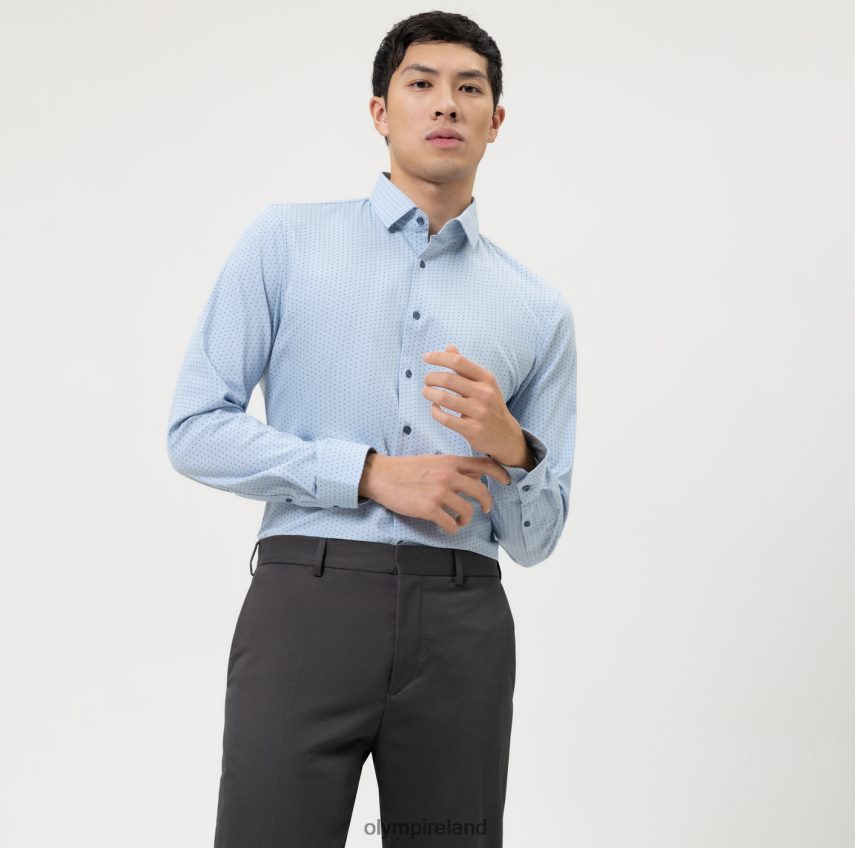 Clothing OLYMP No. Six 24/Seven Super Slim, Business Shirt, Modern Kent, Bleu 24L84624