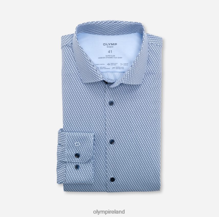 Clothing OLYMP No. Six 24/Seven Super Slim, Business Shirt, Modern Kent, Bleu 24L846258