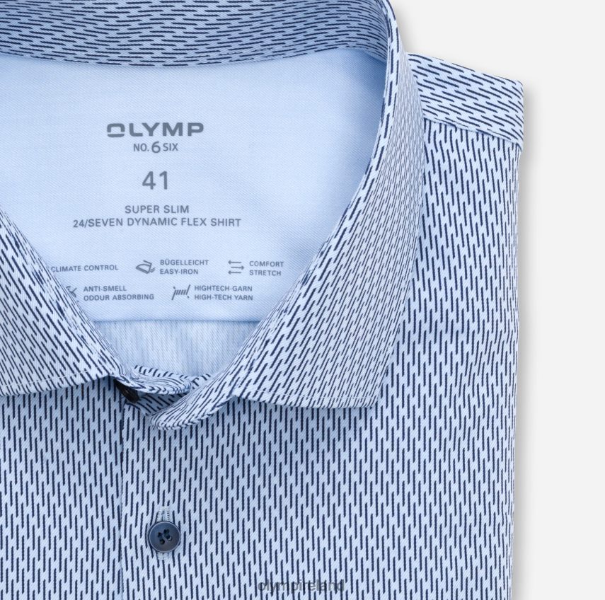 Clothing OLYMP No. Six 24/Seven Super Slim, Business Shirt, Modern Kent, Bleu 24L846258
