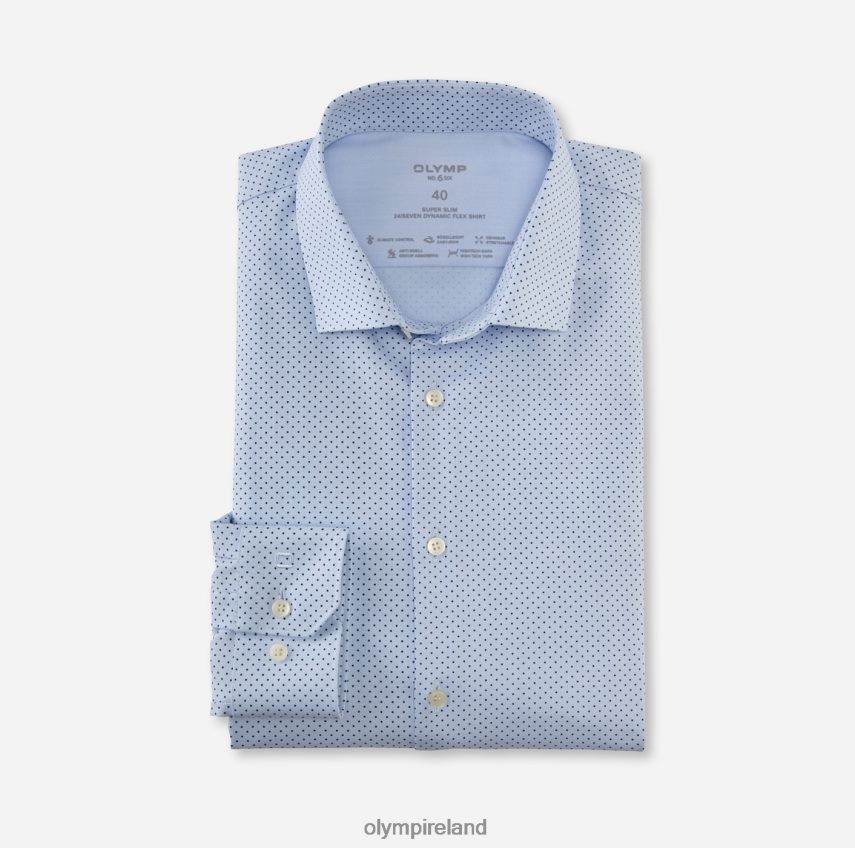Clothing OLYMP No. Six 24/Seven Super Slim, Business Shirt, Modern Kent, Bleu 24L846275