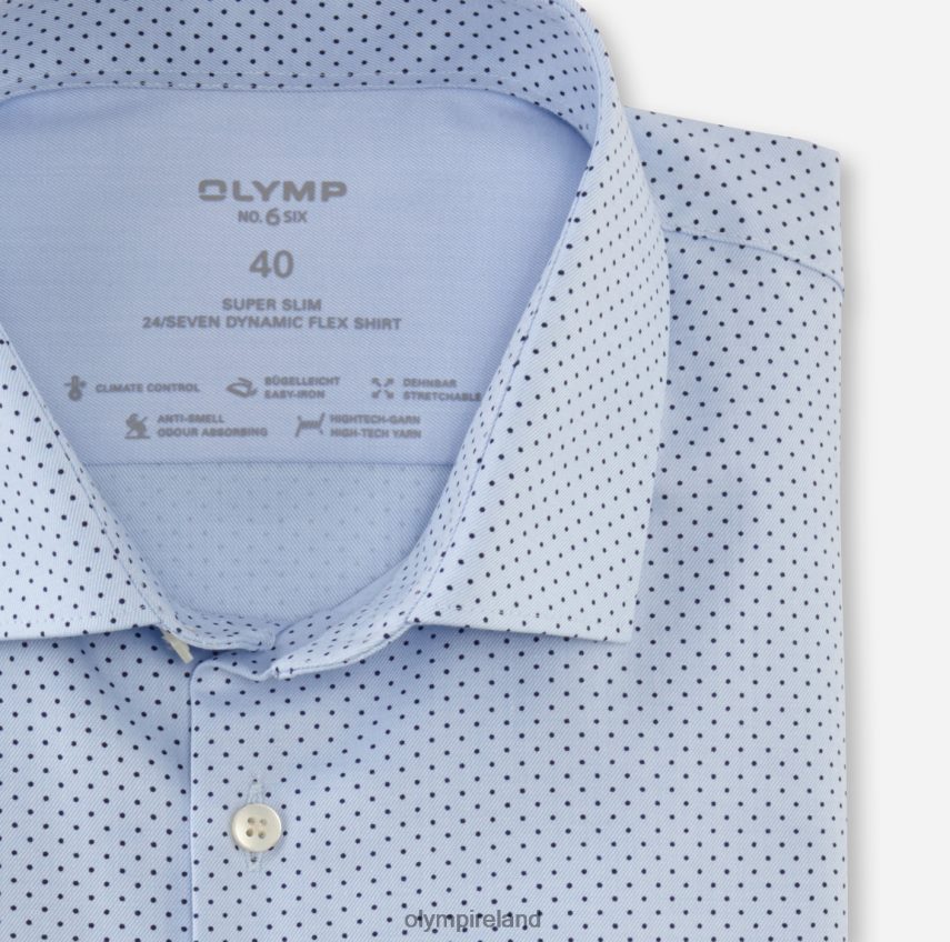 Clothing OLYMP No. Six 24/Seven Super Slim, Business Shirt, Modern Kent, Bleu 24L846275