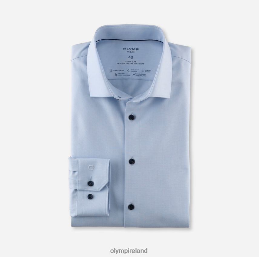 Clothing OLYMP No. Six 24/Seven Super Slim, Business Shirt, Modern Kent, Bleu 24L84647
