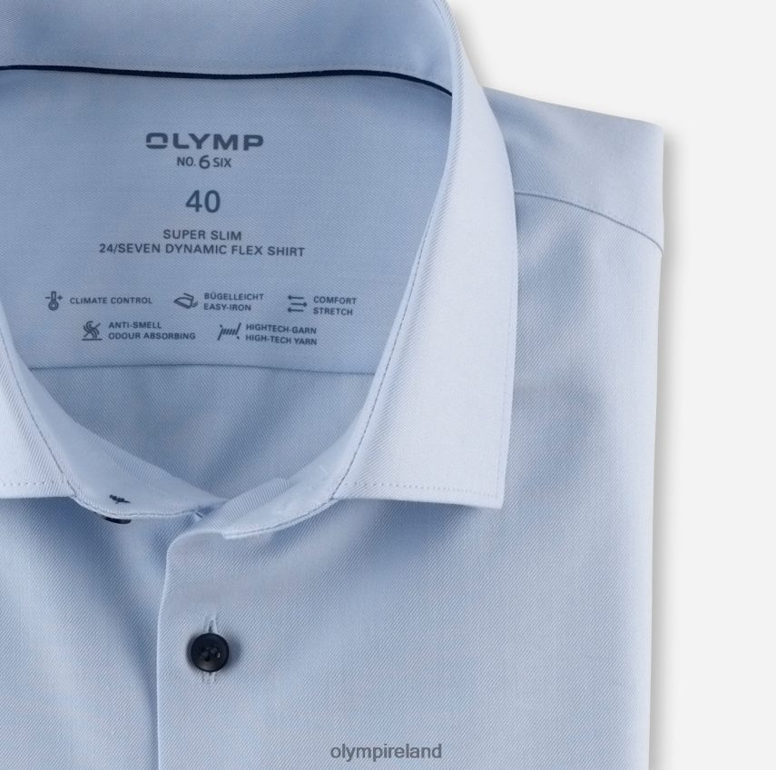 Clothing OLYMP No. Six 24/Seven Super Slim, Business Shirt, Modern Kent, Bleu 24L84647