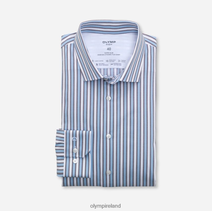 Clothing OLYMP No. Six 24/Seven Super Slim, Business Shirt, Modern Kent, Brown 24L846197