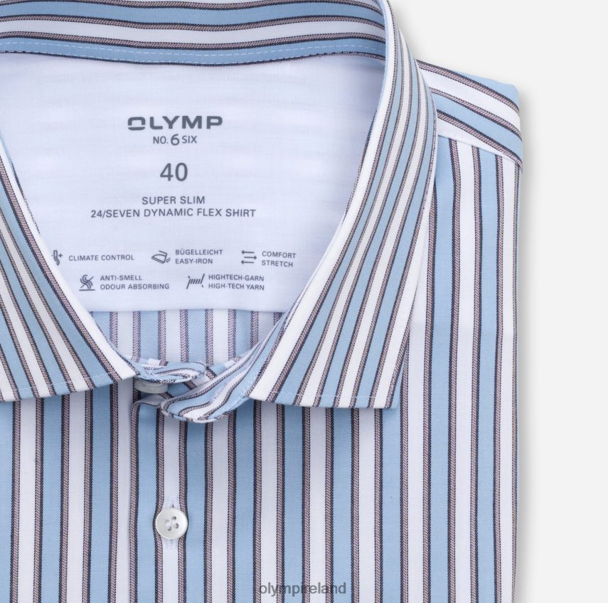 Clothing OLYMP No. Six 24/Seven Super Slim, Business Shirt, Modern Kent, Brown 24L846197