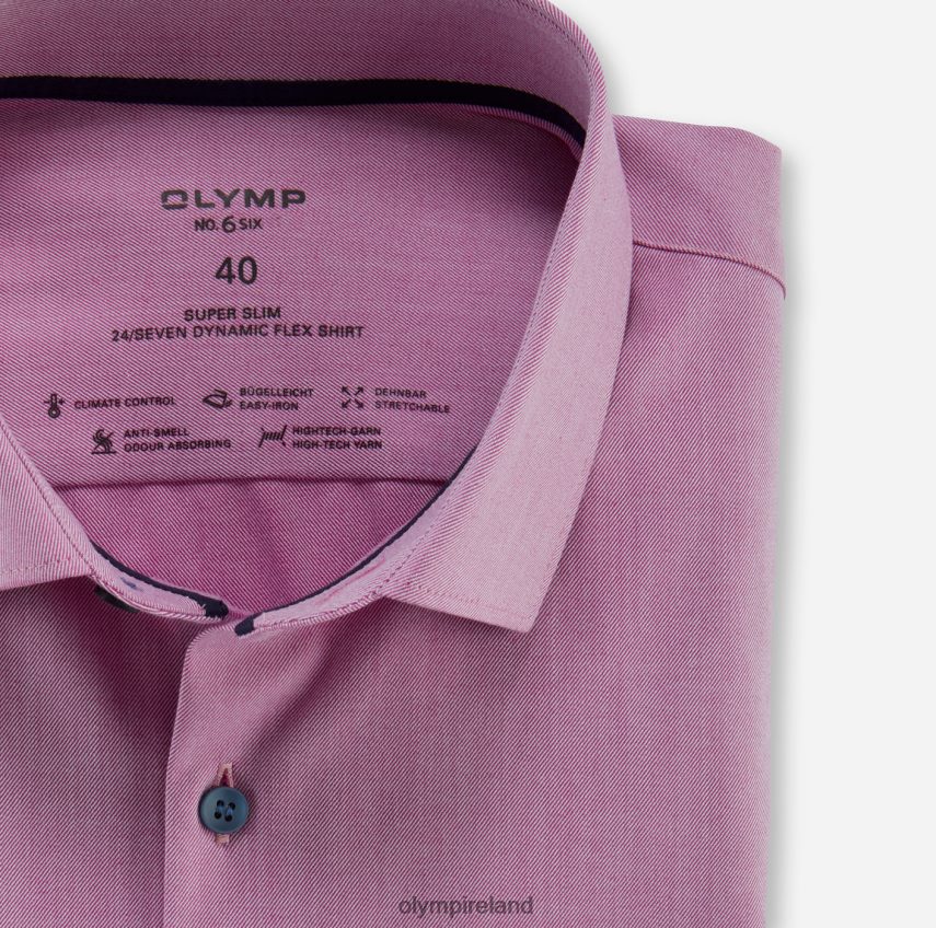 Clothing OLYMP No. Six 24/Seven Super Slim, Business Shirt, Modern Kent, Fuchsia 24L846181