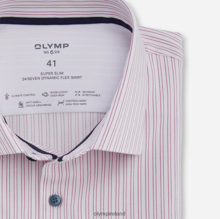 Clothing OLYMP No. Six 24/Seven Super Slim, Business Shirt, Modern Kent, Fuchsia 24L846182