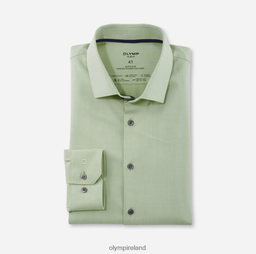 Clothing OLYMP No. Six 24/Seven Super Slim, Business Shirt, Modern Kent, Lime 24L846228