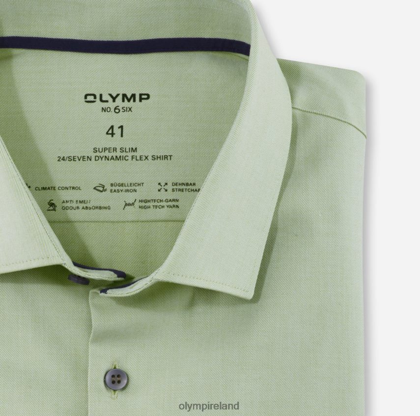 Clothing OLYMP No. Six 24/Seven Super Slim, Business Shirt, Modern Kent, Lime 24L846228