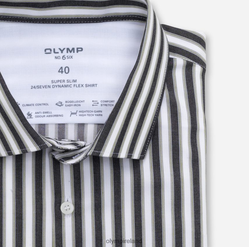 Clothing OLYMP No. Six 24/Seven Super Slim, Business Shirt, Modern Kent, Lime Green 24L846232