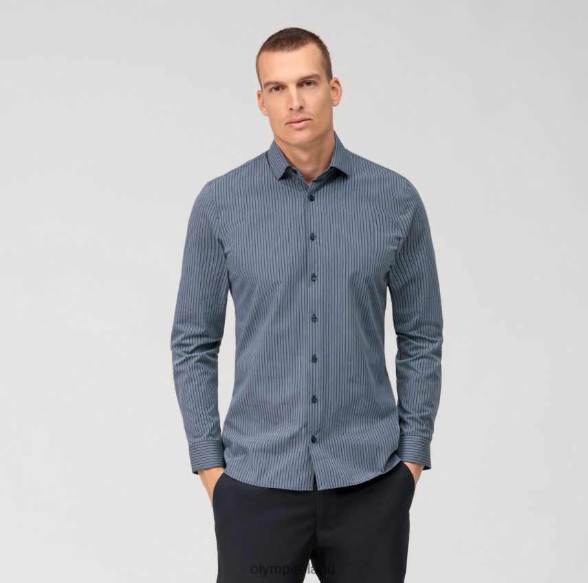 Clothing OLYMP No. Six 24/Seven Super Slim, Business Shirt, Modern Kent, Marine 24L846120