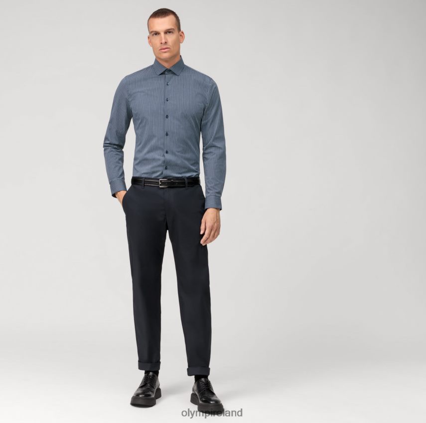 Clothing OLYMP No. Six 24/Seven Super Slim, Business Shirt, Modern Kent, Marine 24L846120