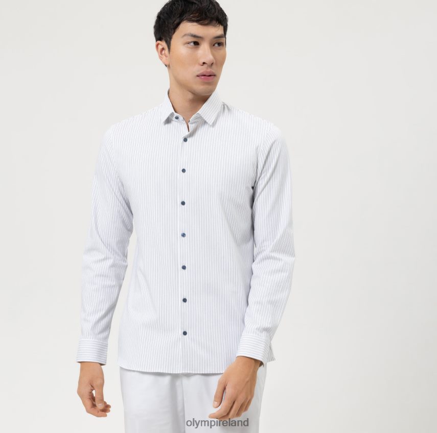 Clothing OLYMP No. Six 24/Seven Super Slim, Business Shirt, Modern Kent, Marine 24L846151