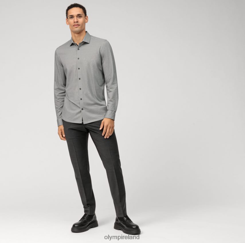 Clothing OLYMP No. Six 24/Seven Super Slim, Business Shirt, Modern Kent, Olive 24L846129