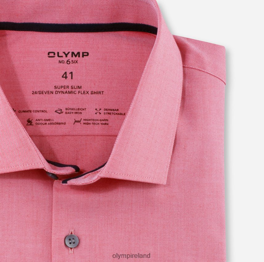 Clothing OLYMP No. Six 24/Seven Super Slim, Business Shirt, Modern Kent, Red 24L846235