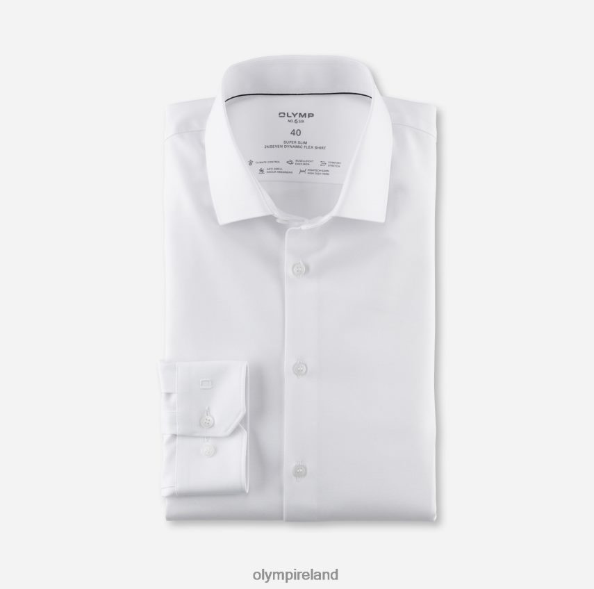 Clothing OLYMP No. Six 24/Seven Super Slim, Business Shirt, Modern Kent, White 24L846126