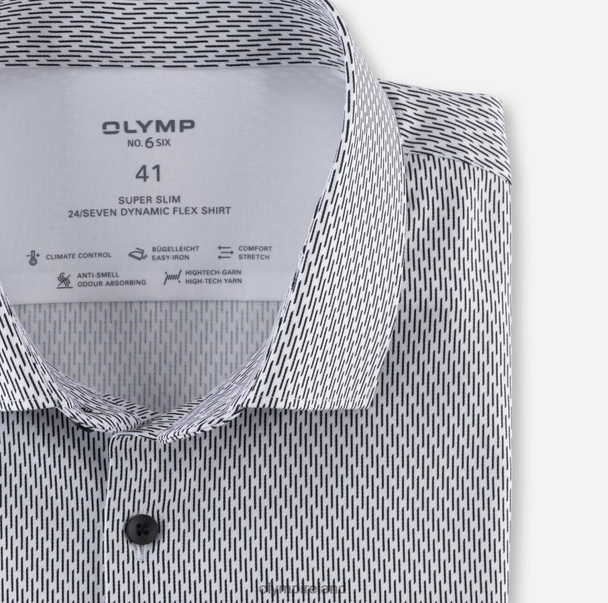Clothing OLYMP No. Six 24/Seven Super Slim, Business Shirt, Modern Kent, White 24L846254